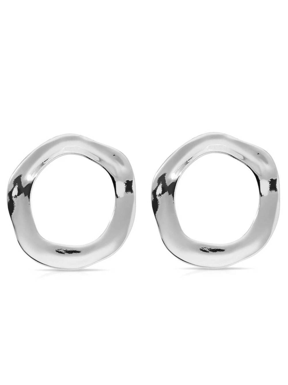 NEW ETTIKA women's open circle earrings in silver